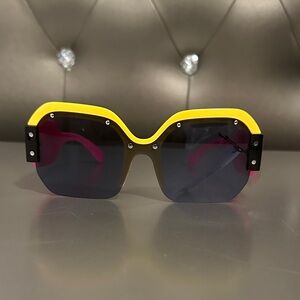 Yellow and Pink Women's Sunglasses